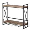 Weinregal Holz Hausbar Flaschenregal 60x45x25cm Rio Mangoholz Metall