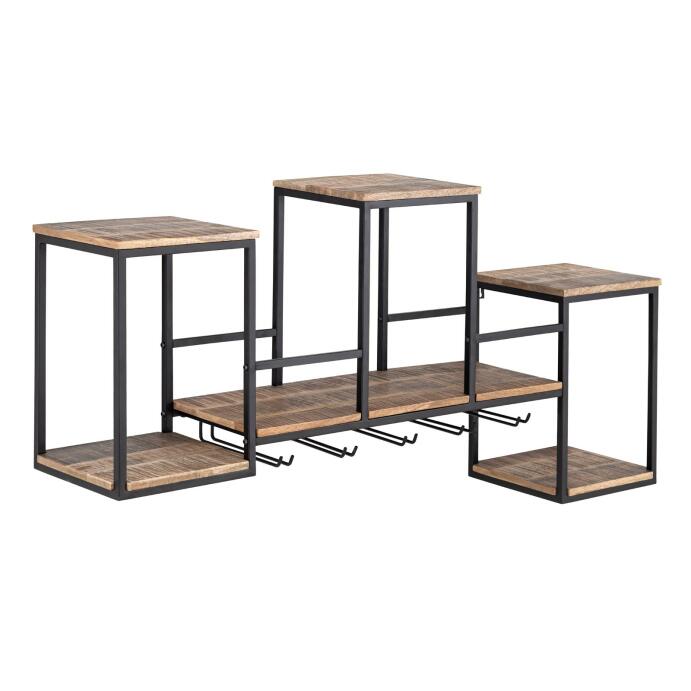 Flaschenregal Weinregal Holz 104x53x23cm Hausbar Rio Grande Mangoholz Metall