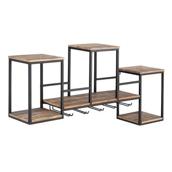 Flaschenregal Weinregal Holz 104x53x23cm Hausbar Rio Grande Mangoholz Metall