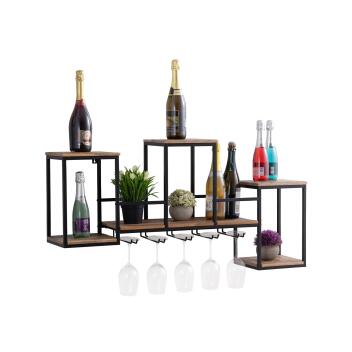 Flaschenregal Weinregal Holz 104x53x23cm Hausbar Rio Grande Mangoholz Metall