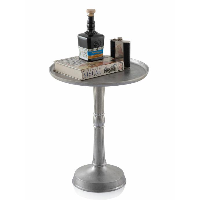 Beistelltisch Metall rund ø 44x53 cm 2-teilig Dekotisch Adlon Mittelfuß Aluminium