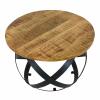 Beistelltisch Couchtisch rund Wohnzimmer Orbit Metall Gestell schwarz 75cm
