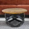 Beistelltisch Couchtisch rund Wohnzimmer Orbit Metall Gestell schwarz 75cm