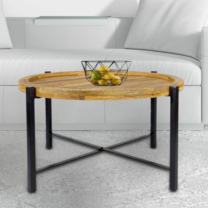 Couchtisch ø75cm Beistelltisch Wohnzimmer Tisch rund Sioux Metall Gestell