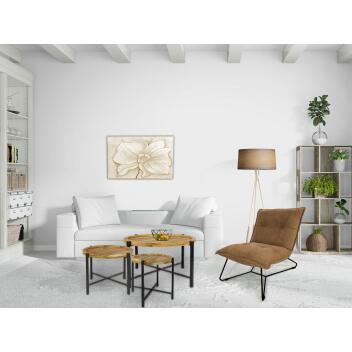 Beistelltisch ø55cm Couchtisch rund Wohnzimmer Tisch Sioux Metall Gestell