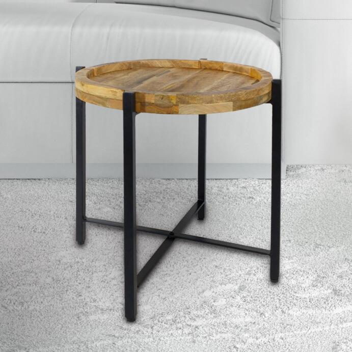 Beistelltisch Couchtisch rund Couchtisch ø46xH45cm Sioux Metall schwarz matt