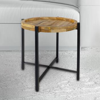 Beistelltisch Couchtisch rund Couchtisch ø46xH45cm Sioux Metall schwarz matt