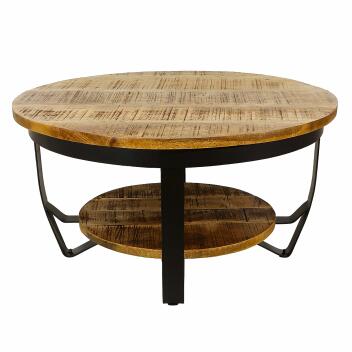 Couchtisch rund ø65cm Beistell-tisch Los Angeles Metall Gestell schwarz