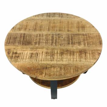 Couchtisch rund ø65cm Beistell-tisch Los Angeles Metall Gestell schwarz