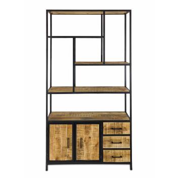 Standregal Bücherregal Regal 98x190x36cm Liverpool Metall-Gestell Holz & Metall