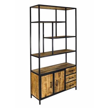 Standregal Bücherregal Regal 98x190x36cm Liverpool Metall-Gestell Holz & Metall