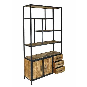 Standregal Bücherregal Regal 98x190x36cm Liverpool Metall-Gestell Holz & Metall