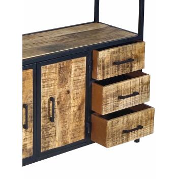 Standregal Bücherregal Regal 98x190x36cm Liverpool Metall-Gestell Holz & Metall