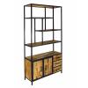 Standregal Bücherregal Regal 98x190x36cm Liverpool Metall-Gestell Holz & Metall