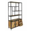 Standregal Bücherregal Regal 98x190x36cm Liverpool Metall-Gestell Holz & Metall