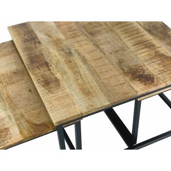 Couchtisch 3er Set Beistelltisch Satztisch Ontario Metall Gestell massiv