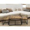 Couchtisch 3er Set Beistelltisch Satztisch Ontario Metall Gestell massiv