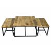 Couchtisch 3er Set Beistelltisch Satztisch Ontario Metall Gestell massiv