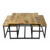 Couchtisch 3er Set Beistelltisch Satztisch Ontario Metall Gestell massiv