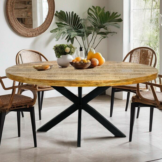 Esstisch oval 190x100cm Esszimmer Tisch Liverpool Mangoholz massiv stabil