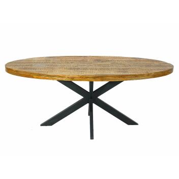 Esstisch oval 190x100cm Esszimmer Tisch Liverpool Mangoholz massiv stabil