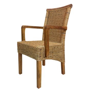 Esszimmerstuhl Rattanstuhl mit Armlehnen tabacco Perth Korbstuhl Rattan Sessel