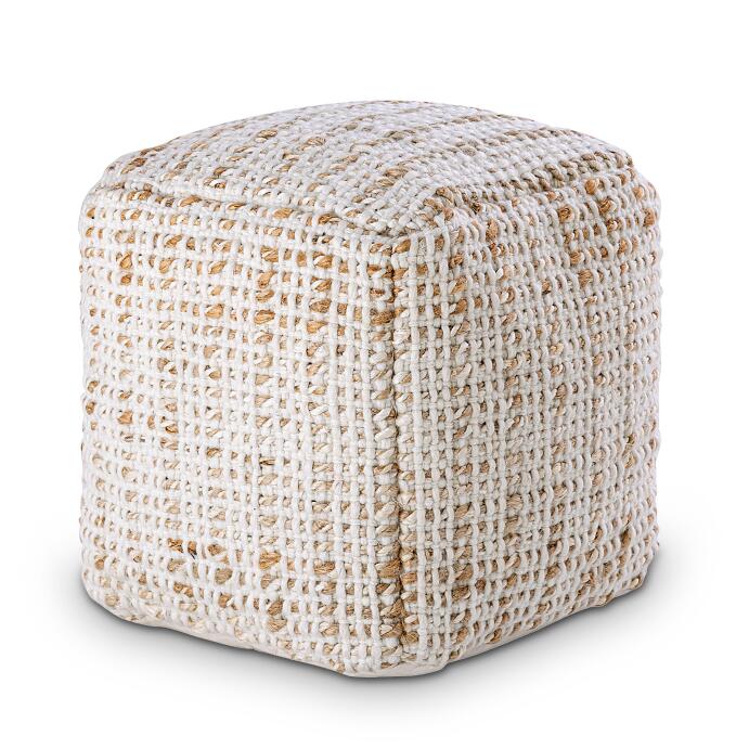 Sitzpouf Jute Sitzhocker rund Deko Hocker natur Sitzpouf Fußhocker