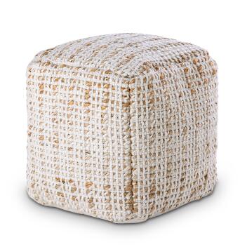 Sitzpouf Jute Sitzhocker rund Deko Hocker natur Sitzpouf...