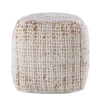 Sitzpouf Jute Sitzhocker rund Deko Hocker natur Sitzpouf Fußhocker
