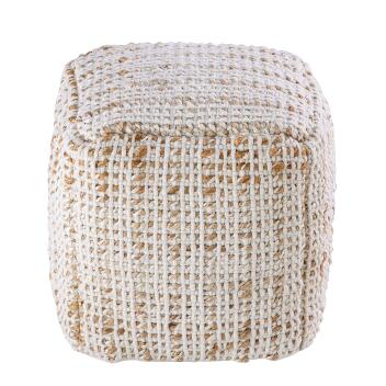 Sitzpouf Jute Sitzhocker rund Deko Hocker natur Sitzpouf Fußhocker