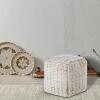Sitzpouf Jute Sitzhocker rund Deko Hocker natur Sitzpouf Fußhocker