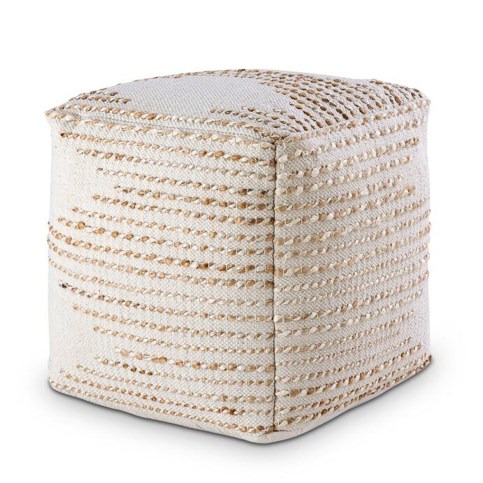 Sitzhocker Jute 45x45x45cm Sitzpouf Deko Hocker natur Jutehocker Bodenkissen