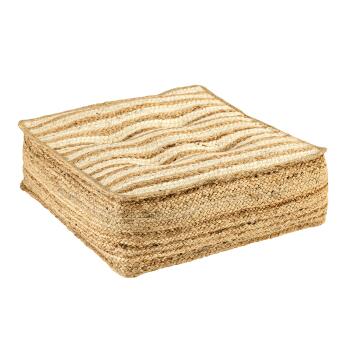Bodenkissen Jute 50x50cm Sitzkissen quadratisch Loungekissen natur Fußkissen
