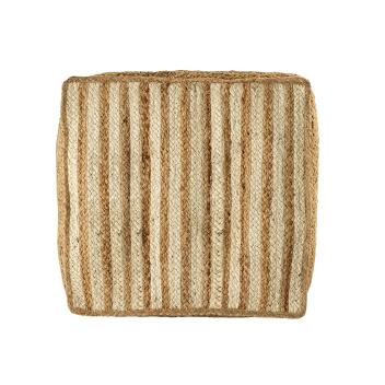 Bodenkissen Jute 50x50cm Sitzkissen quadratisch Loungekissen natur Fußkissen