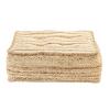 Bodenkissen Jute 50x50cm Sitzkissen quadratisch Loungekissen natur Fußkissen
