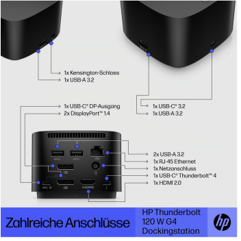 HP Dockingstation G4 Thunderbolt 4J0A2AA USB-C 3.1 120w Netzteil Dockingstation