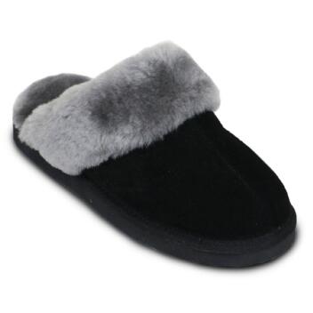 Heitmann Lammfell-Pantoffel (schwarz) Gr 38 offen
