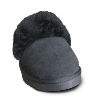 Heitmann Lammfell-Pantoffel (anthrazit) Gr 39 offen