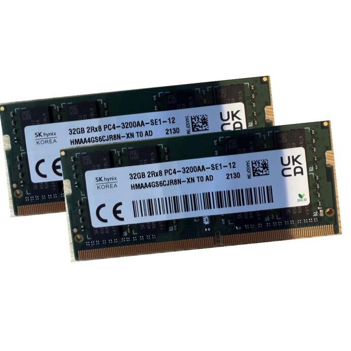 SK Hynix 64Gb 2x 32GB SODIMM DDR4 3200 PC4 HMAA4GS6CJR8N-XN Laptop RAM Speicher