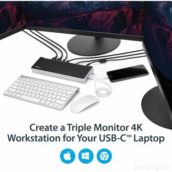 StarTech 4K USB-C Dock, UHD 4K Mac & Windows,...