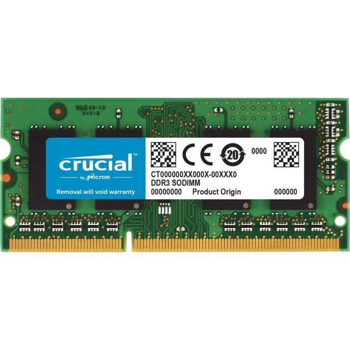 Crucial CT51264BF186DJ 4 GB (DDR3L, 1866 MT/s, PC3-14900, Single Rank, SODIMM, 204-Pin) Memory